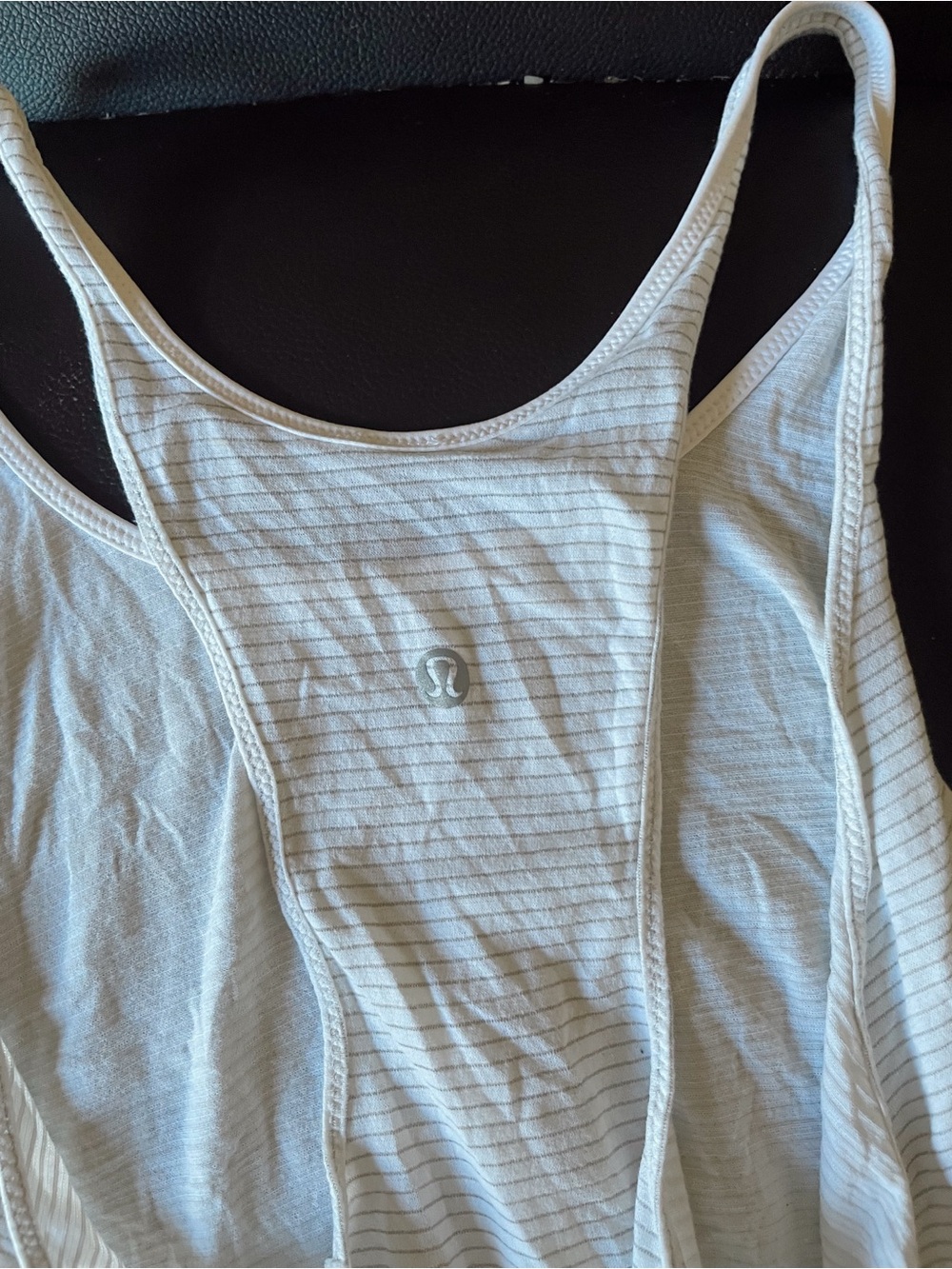 Lululemon Light Gray Striped Racerback Tank